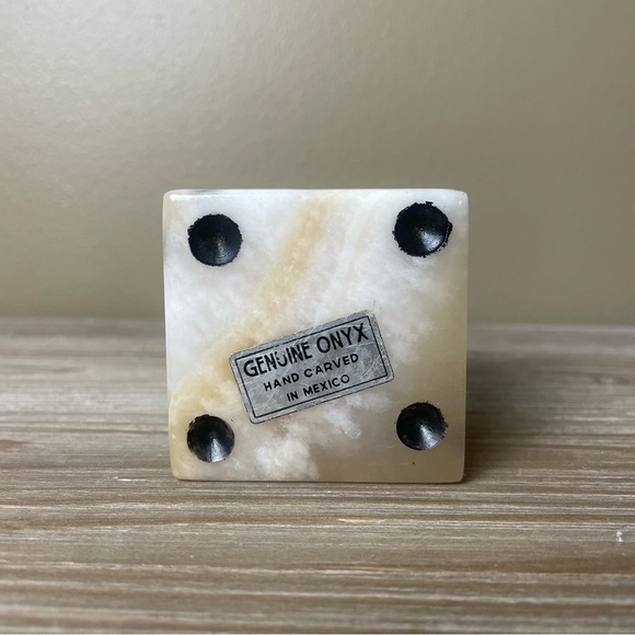 Vintage Genuine Onyx Hand Carved Dice Made In Mexico - Picture 5 of 7